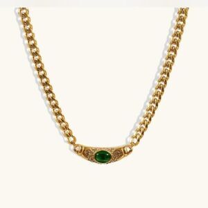 gold cuban chain necklace D116